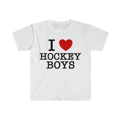 i love - heart hockey boys funny meme t shirt