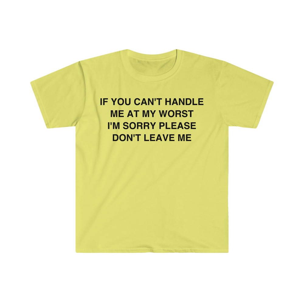 If You Can't Handle Me at my Worst I'm Sorry Please Don't Leave Me Funny Meme T Shirt - 3.jpg