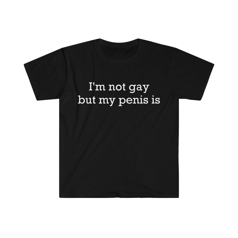 I'm not gay but my penis is Funny Meme T Shirt - 1.jpg