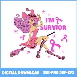 cute witch i'm survior svg, cute witch svg, i'm survior svg, witch svg, halloween svg, png eps dxf digital file