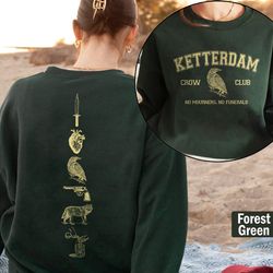 vintage ketterdam crow club crewneck sweatshirt, six of crows sweatshirt, kaz brekker