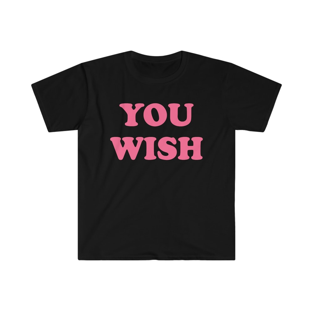 You Wish Crop Tee, Y2K Funny Slogan Text Tshirt, 90s Streetwear Britney Top, Indie Kid Fashion, Trending Y2K Clothing, Baby Blue Cropped Tee - 1.jpg