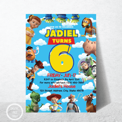 Personalized File Toy Story Invitation, Toy Story Birthday, Party Buzz Lightyear, Digital Printable 5x7 | Digital PNG