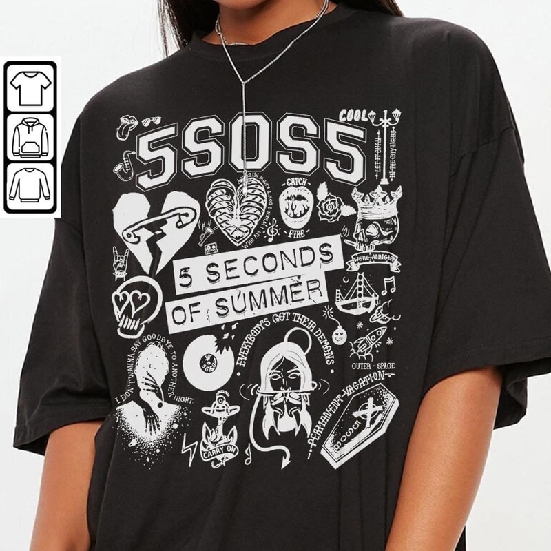 5 Seconds Of Summer Doddle Art Shirt, 5SOS5 Album Lyric Sweatshirt Hoodie, 5SOS Tour 2023 MUS2204DT - 3.jpg