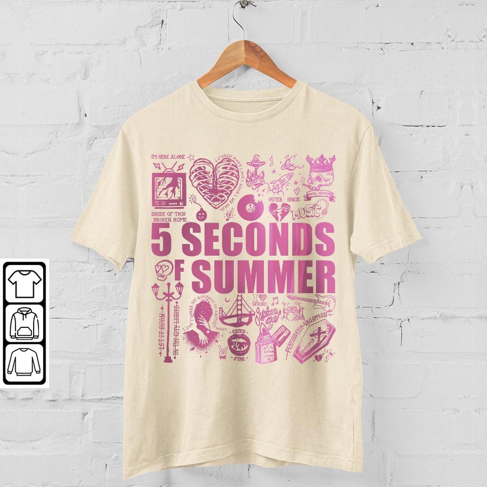 5 Seconds Of Summer Doodle Art Shirt, Merch Vintage 5SOS5 Album Lyric Sweatshirt Hoodie, 5SOS Tattoos Tour 2023 V4 L3004DA - 4.jpg
