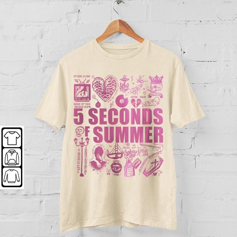 5 Seconds Of Summer Doodle Art Shirt, Merch Vintage 5SOS5 Album Lyric Sweatshirt Hoodie, 5SOS Tattoos Tour 2023 V4 L3004DA - 4.jpg