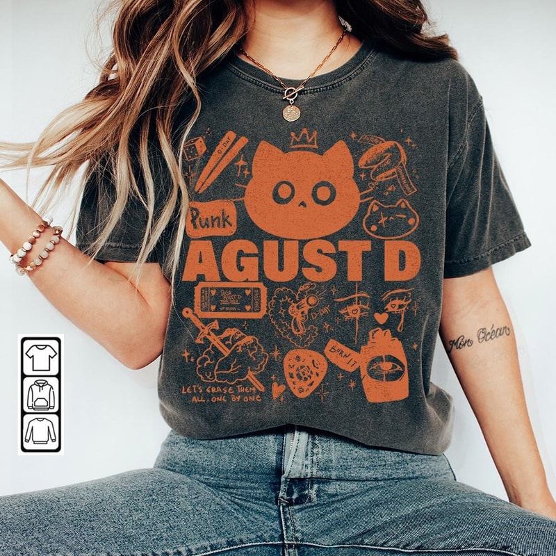 Agust D Kpop Doodle Art Shirt, Vintage Agust D Merch Tee D Day Album Lyrics Tattoo Art, Retro Agust D Tour 2023 DA2606DT V1 - 2.jpg