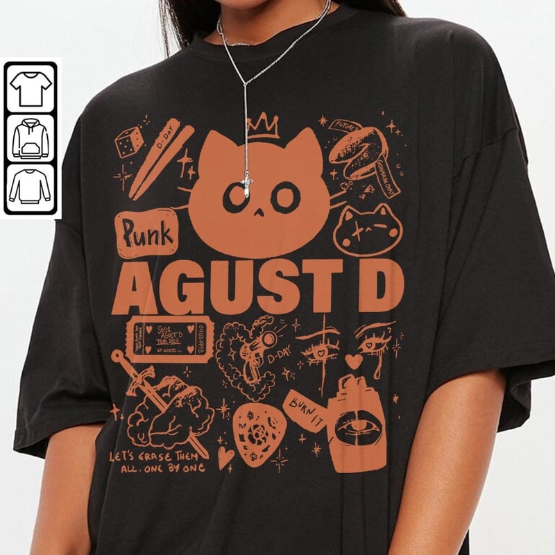Agust D Kpop Doodle Art Shirt, Vintage Agust D Merch Tee D Day Album Lyrics Tattoo Art, Retro Agust D Tour 2023 DA2606DT V1 - 3.jpg