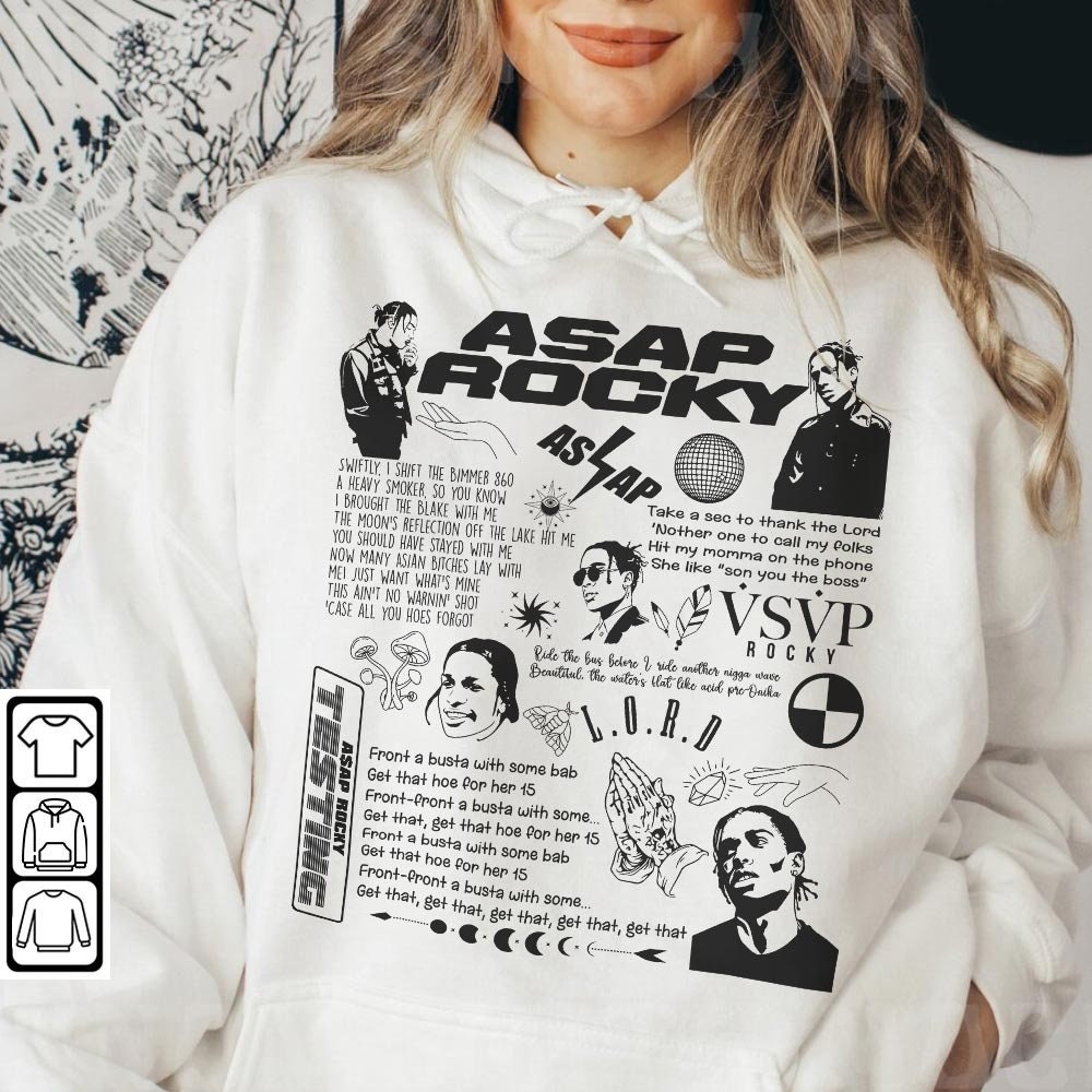 ASAP Rocky Doodle Art Shirt, ASAP Rocky Sweatshirt, Testing Vintage Lyric Album Song Rap Retro Unisex Gifts For Fan Hoodie Da2404CT - 4.jpg