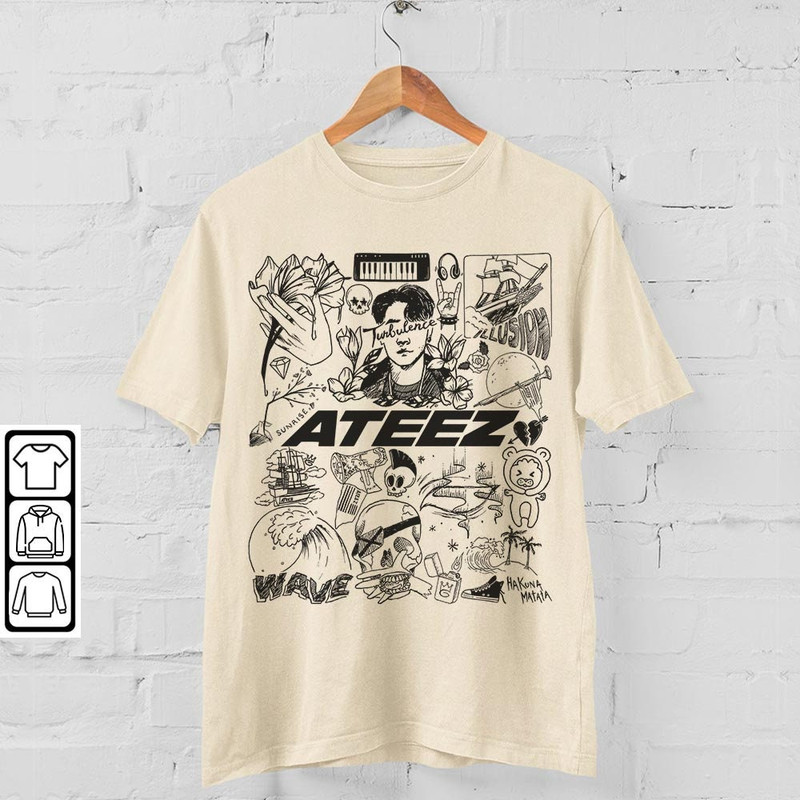 ATEEZ Kpop Doodle Art Shirt, Vintage ATEEZ Merch Tee Album Lyric Art Tattoo Design Sweatshirt, Retro ATEEZ Tour 2023 DA1906DT - 4.jpg