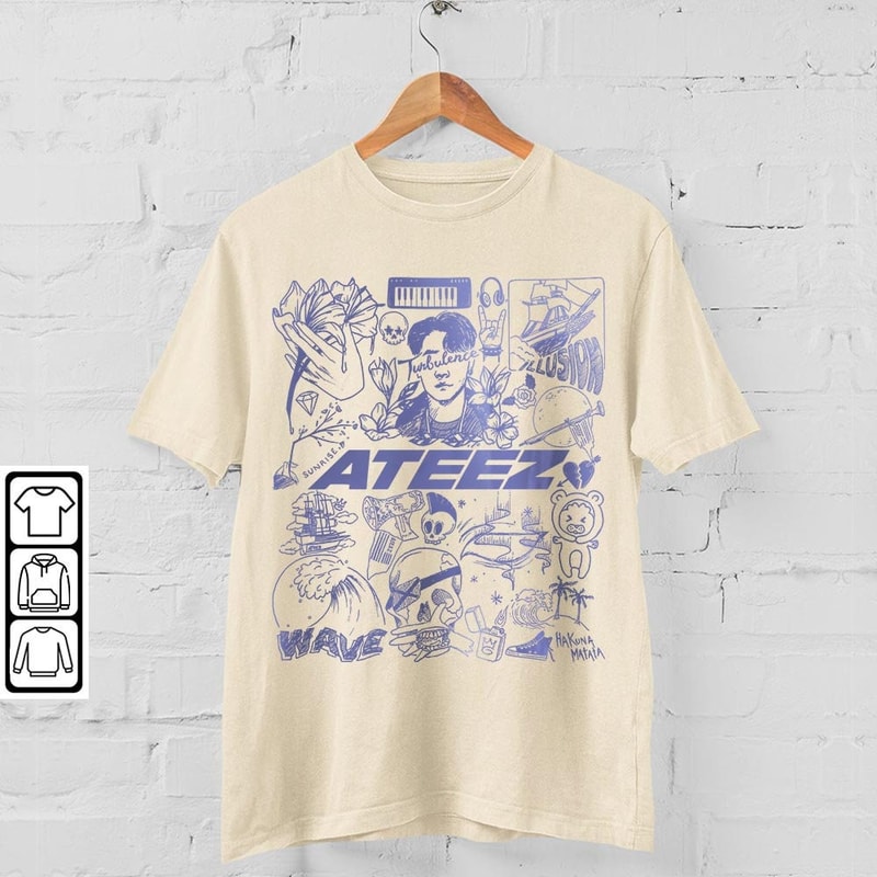 ATEEZ Kpop Doodle Art Shirt, Vintage ATEEZ Merch Tee Album Lyric Art Tattoo Design Sweatshirt, Retro ATEEZ Tour 2023 DA1906DT V1 - 4.jpg
