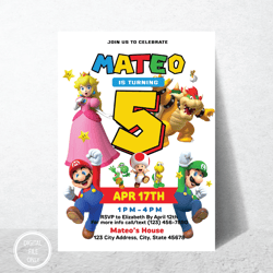Personalized File Printable Birthday Invitation | Video Game | Digital Invite | Instant Download | Thanks | Digital PNG