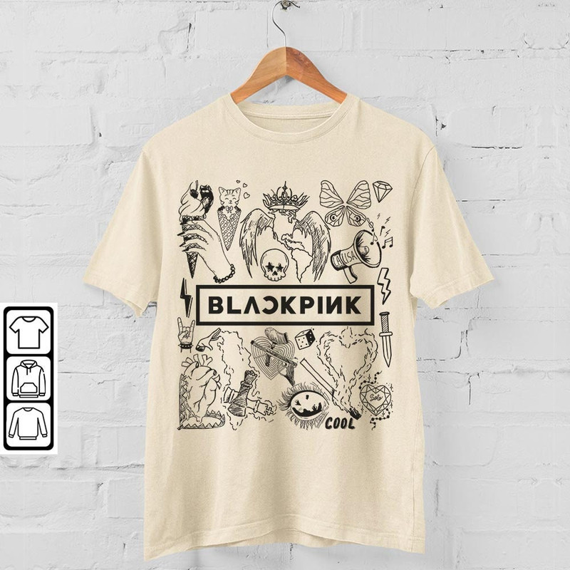 BlackPink Kpop Doodle Art Shirt, Vintage Blackpink Merch Tee Album Lyric Art Tattoo Sweatshirt, Retro BlackPink Tour 2023 DA2006DT - 4.jpg