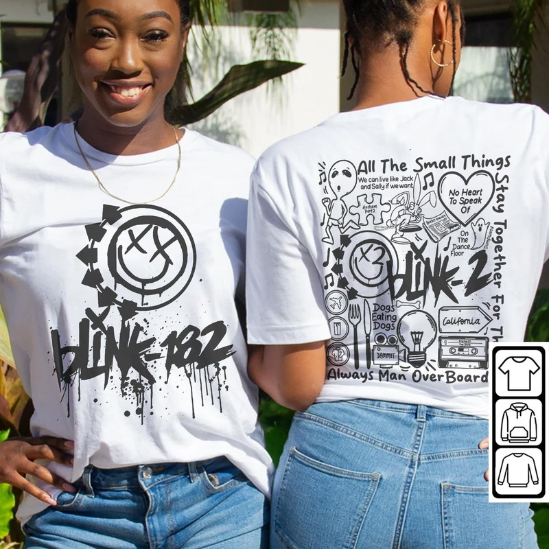Blink 182 Doodle Art Shirt, 2 Side Vintage Blink 182 Merch Album Lyric Art Sweatshirt Hoodie, Blink-182 Tour 2023 DA1505DT - 4.jpg