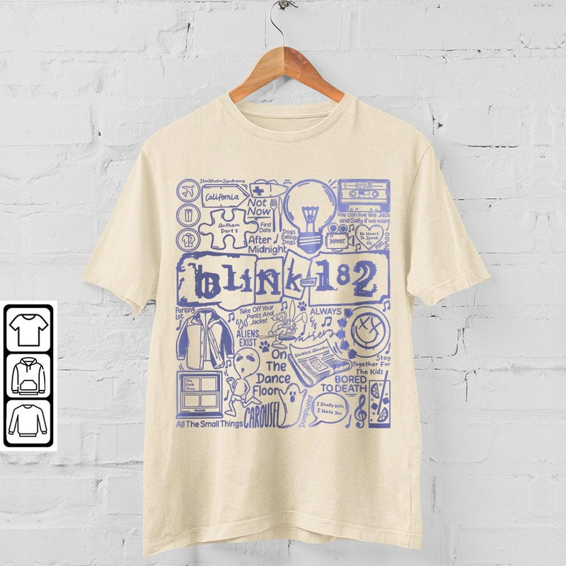 Blink 182 Doodle Art Shirt, Vintage Blink 182 Merch Album Lyric Art Sweatshirt Hoodie, Blink 182 Tour 2023 DA1205DT - 4.jpg