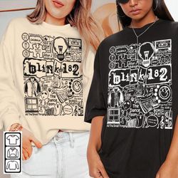 blink 182 doodle art shirt, vintage blink 182 merch album lyric art sweatshirt hoodie, blink 182 tour 2023 doa2504dt