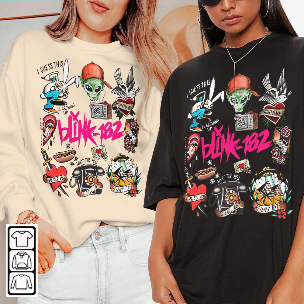 Blink 182 Doodle Art Shirt, Vintage Blink 182 Merch Album Lyric Art Sweatshirt Hoodie, Blink-182 Tattoos Tour 2023 DOA2504DT - 1.jpg