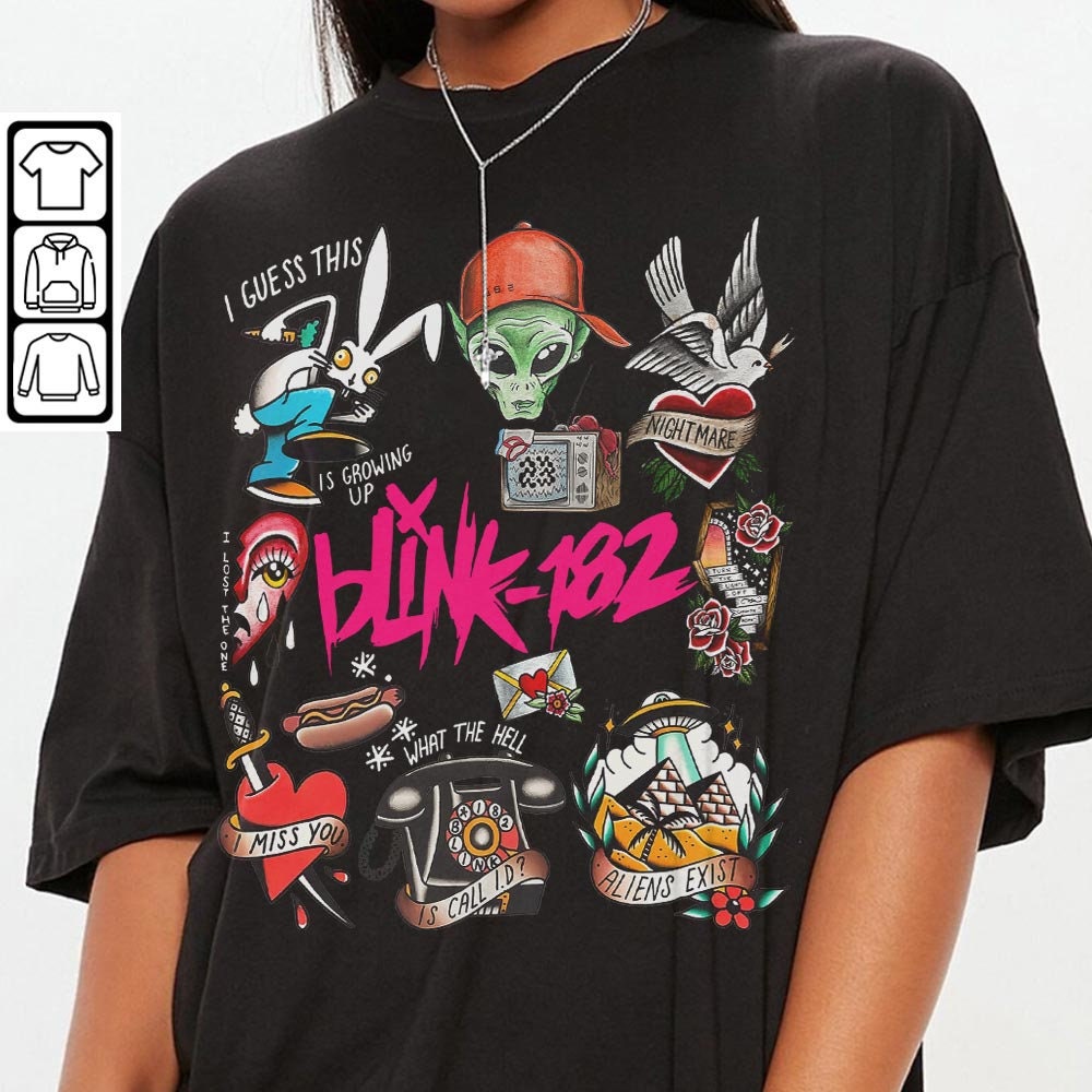 Blink 182 Doodle Art Shirt, Vintage Blink 182 Merch Album Lyric Art Sweatshirt Hoodie, Blink-182 Tattoos Tour 2023 DOA2504DT - 3.jpg