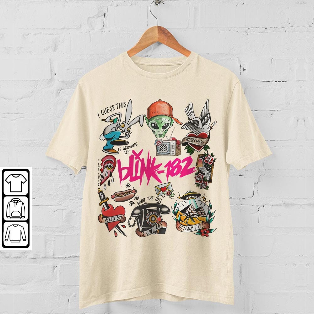 Blink 182 Doodle Art Shirt, Vintage Blink 182 Merch Album Lyric Art Sweatshirt Hoodie, Blink-182 Tattoos Tour 2023 DOA2504DT - 4.jpg