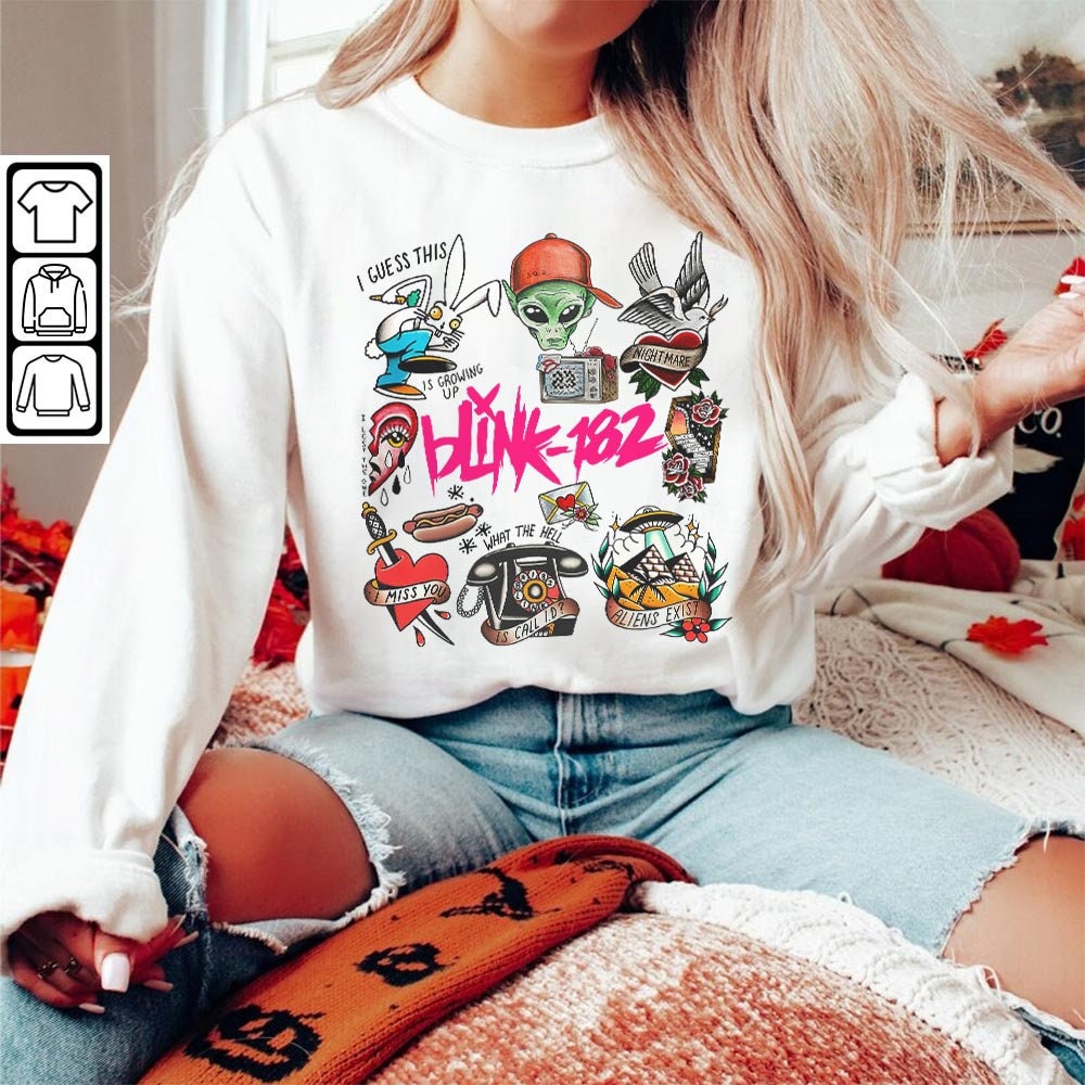 Blink 182 Doodle Art Shirt, Vintage Blink 182 Merch Album Lyric Art Sweatshirt Hoodie, Blink-182 Tattoos Tour 2023 DOA2504DT - 5.jpg
