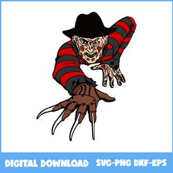 freddy krueger svg, freddy krueger face svg, horror movies svg, horror character svg, halloween svg, png eps dxf file
