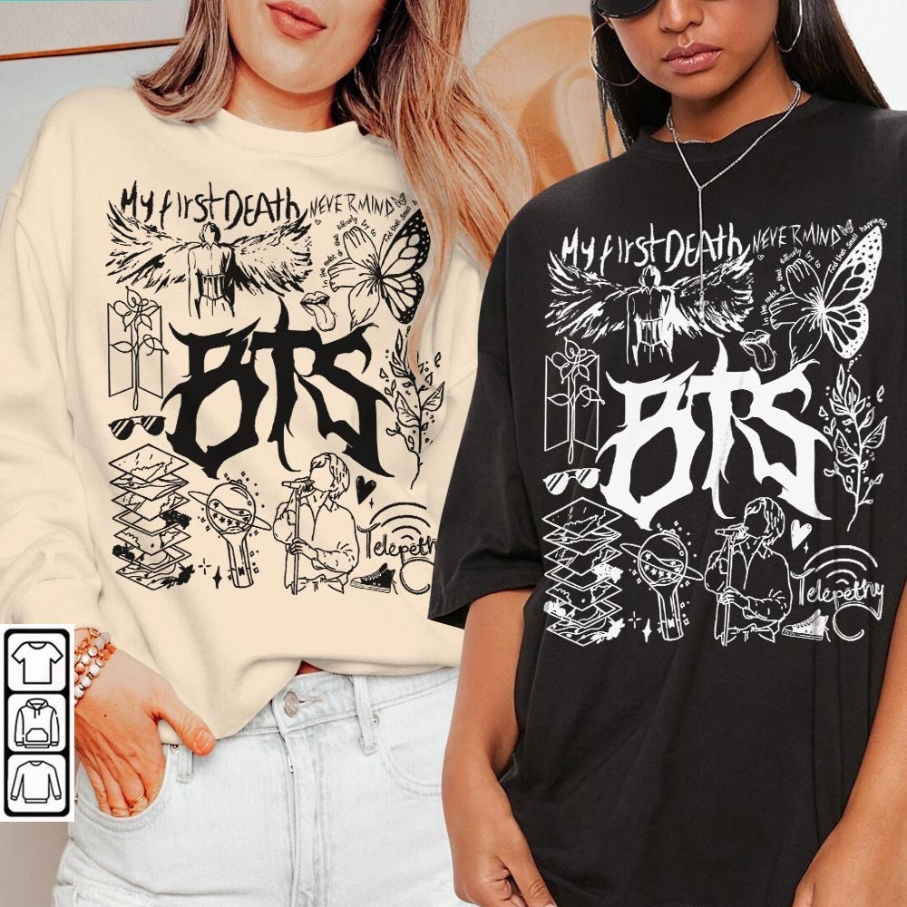 BTS Doodle Art Shirt, Vintage BTS Album Lyric Art Tattoo Sweatshirt Hoodie Tour 2023 Concert DA3005DT - 2.jpg