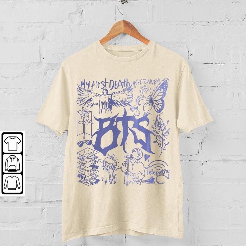 BTS Doodle Art Shirt, Vintage BTS Album Lyric Art Tattoo Sweatshirt Hoodie Tour 2023 Concert V1 DA3005DT - 4.jpg