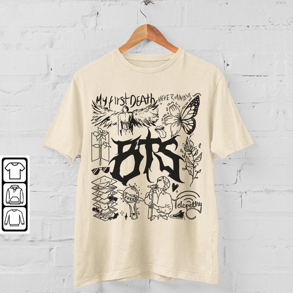 BTS Doodle Art Shirt, Vintage BTS Album Lyric Art Tattoo Sweatshirt Hoodie Tour 2023 Concert DA3005DT - 4.jpg