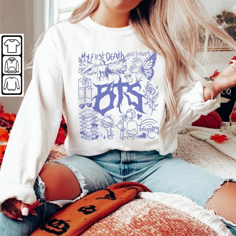 BTS Doodle Art Shirt, Vintage BTS Album Lyric Art Tattoo Sweatshirt Hoodie Tour 2023 Concert V1 DA3005DT - 5.jpg