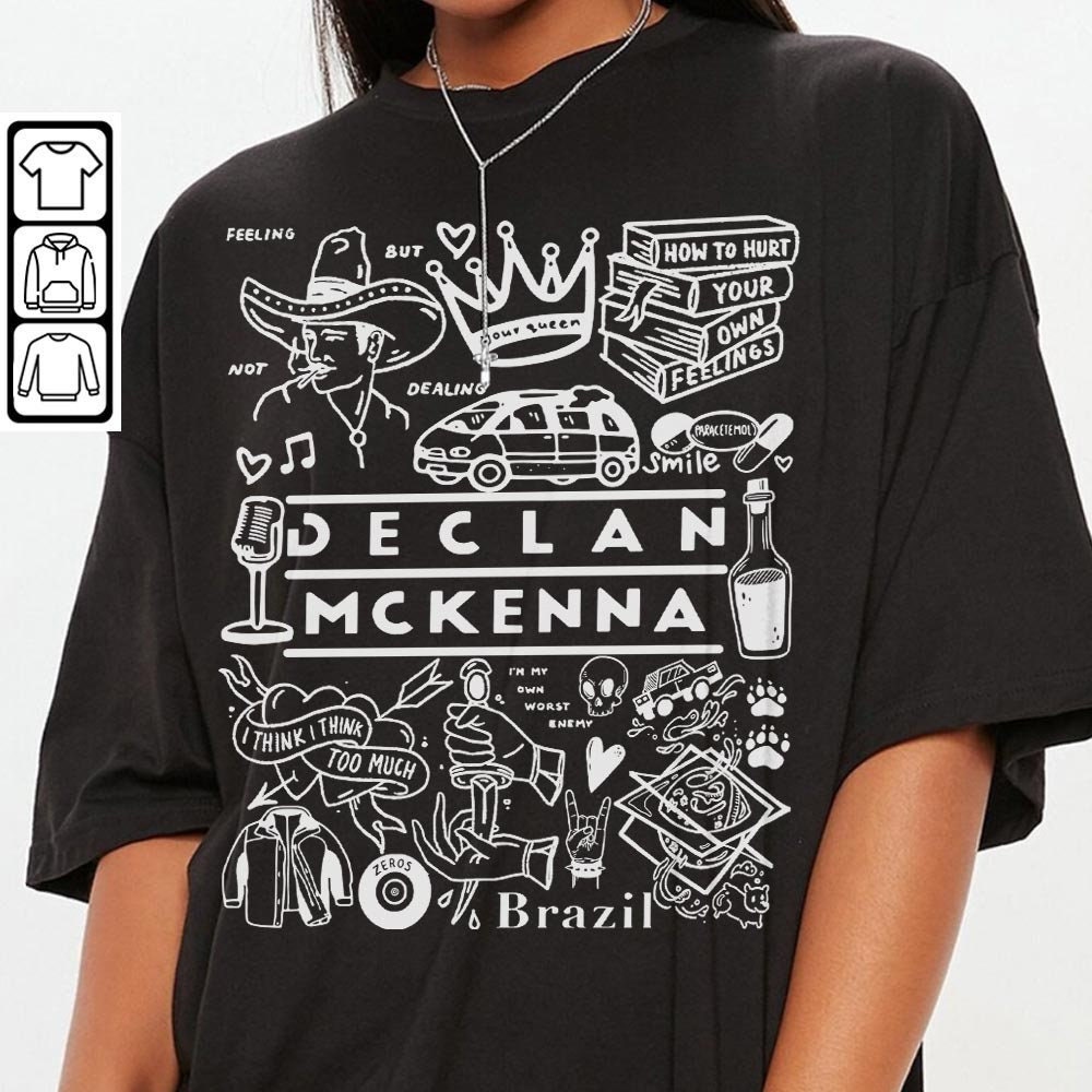 Declan McKenna Doodle Art Shirt, Vintage Declan McKenna Lyrics Tattoo Design Art Retro Declan McKenna Tour Concert 2023 DA3105DT - 3.jpg