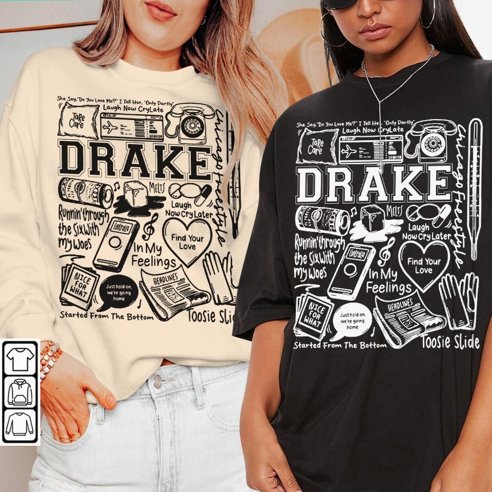 Drake Doodle Art Shirt, Vintage Merch Drake Album Lyrics Song Sweatshirt Hoodie, Retro Drake Tour 2023 DA2604DT - 2.jpg