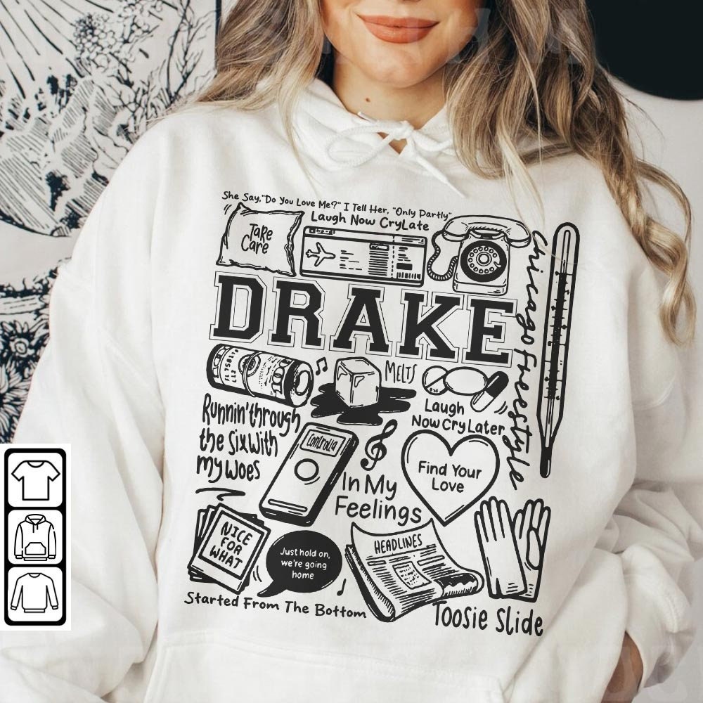 Drake Doodle Art Shirt, Vintage Merch Drake Album Lyrics Song Sweatshirt Hoodie, Retro Drake Tour 2023 DA2604DT - 4.jpg