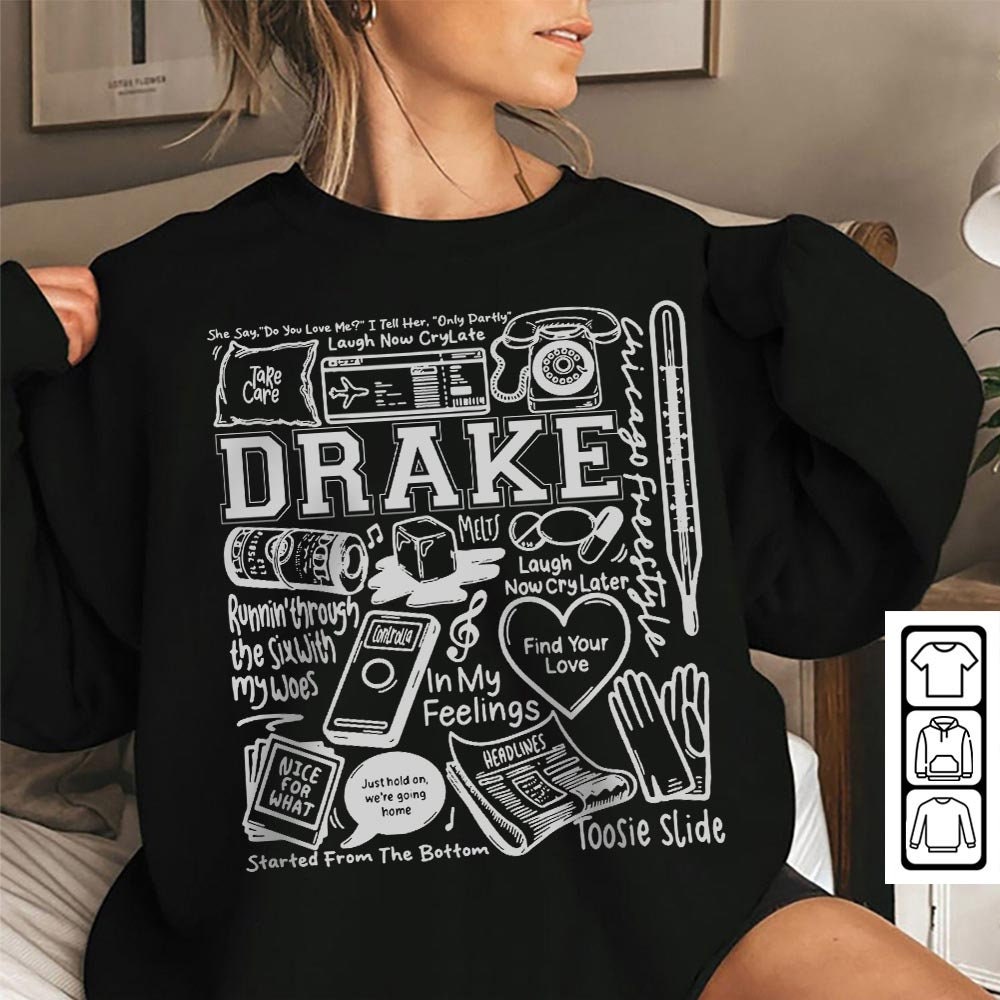 Drake Doodle Art Shirt, Vintage Merch Drake Album Lyrics Song Sweatshirt Hoodie, Retro Drake Tour 2023 DA2604DT - 5.jpg