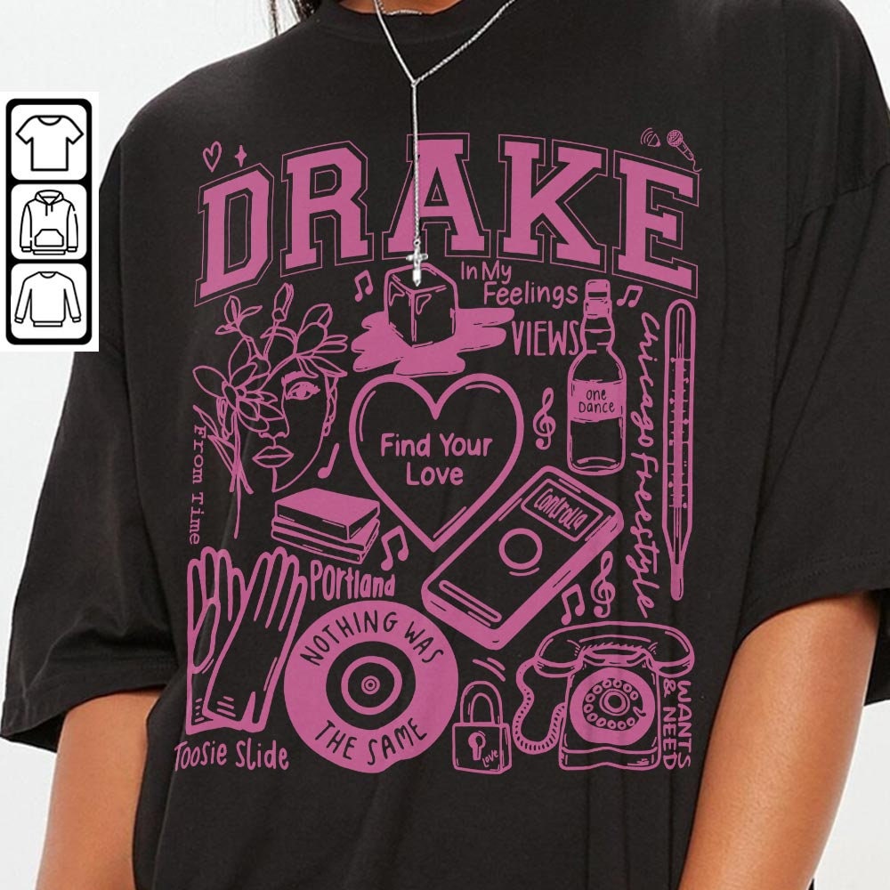 Drake Doodle Art Shirt, Vintage Merch Drake Album Lyrics Song Sweatshirt Hoodie, Retro Drake Tour 2023 L3004DA - 3.jpg