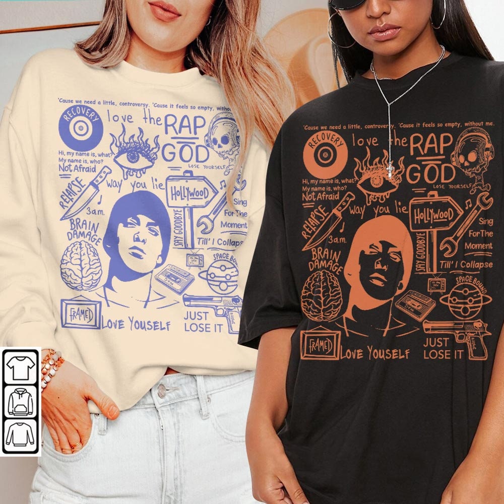 Eminem Doodle Art Tattoo Shirt, Eminem Album Lyrics Art Sweatshirt Hoodie, Retro Eminem Tour 2023 Art DA1205DT - 1.jpg