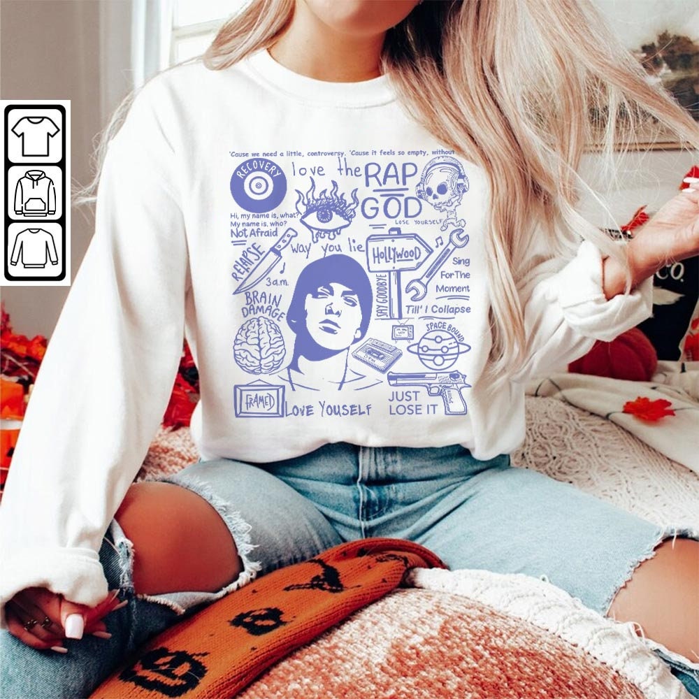 Eminem Doodle Art Tattoo Shirt, Eminem Album Lyrics Art Sweatshirt Hoodie, Retro Eminem Tour 2023 Art DA1205DT - 5.jpg
