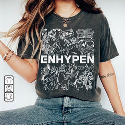 enhypen kpop doodle art shirt, vintage enhypen merch tee graphic album lyrics sweatshirt, retro enhypen tour 2023 da2106