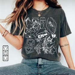 enhypen kpop doodle art shirt, vintage enhypen merch tee graphic albums lyrics sweatshirt, retro enhypen tour 2023 da210