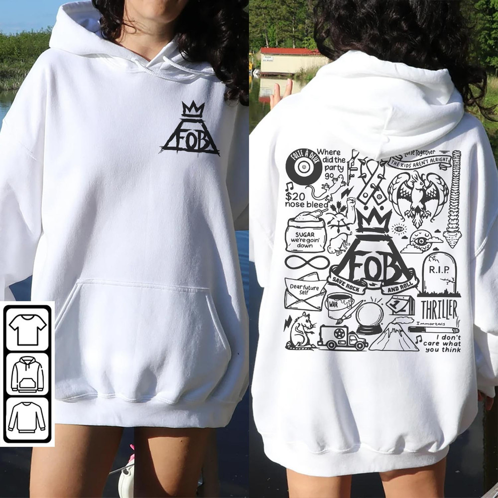 Fall Out Boy Doodle Art Shirt, 2 Side Vintage Fall Out Boy Lyric Merch Tee Sweatshirt Hoodie, Fall Out Boy Tattoo Tour 2023 DA1306DT - 3.jpg