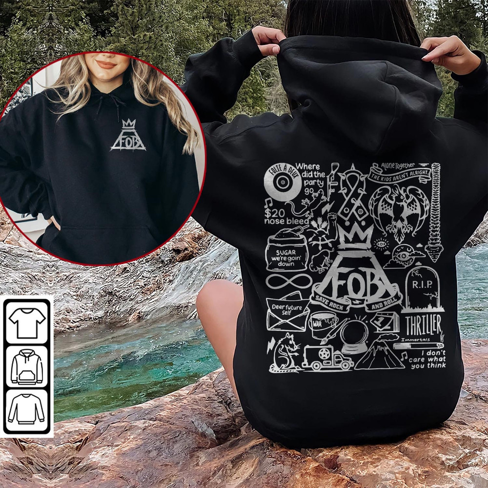 Fall Out Boy Doodle Art Shirt, 2 Side Vintage Fall Out Boy Lyric Merch Tee Sweatshirt Hoodie, Fall Out Boy Tattoo Tour 2023 DA1306DT - 5.jpg