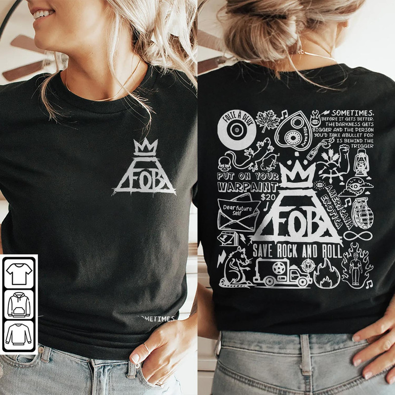 Fall Out Boy Doodle Art Shirt, 2 Side Vintage Fall Out Boy Lyric Merch Tee Sweatshirt Hoodie, Retro Fall Out Boy Tattoo Tour 2023 DA1306DT - 2.jpg