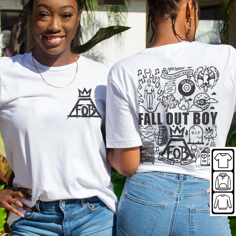 Fall Out Boy Doodle Art Shirt, 2 Side Vintage Fall Out Boy Lyrics Merch Tee Sweatshirt Hoodie, Retro Fall Out Boy Tattoo Tour 2023 DA1306DT - 4.jpg