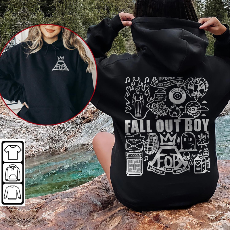 Fall Out Boy Doodle Art Shirt, 2 Side Vintage Fall Out Boy Lyrics Merch Tee Sweatshirt Hoodie, Retro Fall Out Boy Tattoo Tour 2023 DA1306DT - 5.jpg