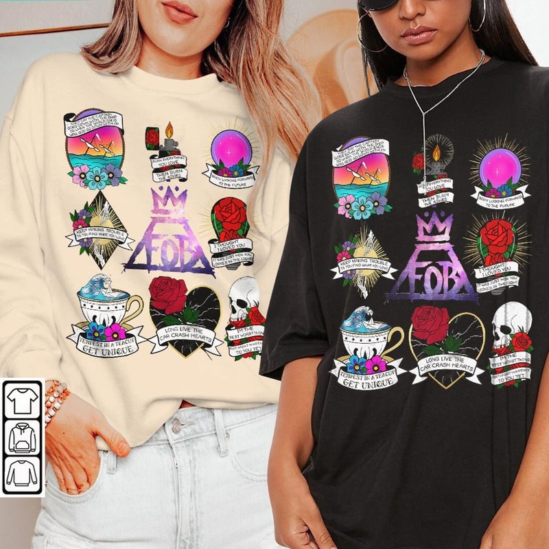 Fall Out Boy Doodle Art Shirt, Vintage Fall Out Boy Lyrics Merch Tee Sweatshirt Hoodie, Retro Fall Out Boy Tattoo Art Tour 2023 DA0605DT - 2.jpg