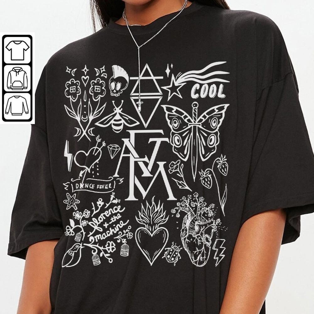 Florence And The Machine Doodle Art Shirt, Vintage Florence And The Machine Album Lyrics Art Tattoo Sweatshirt Hoodie Tour 2023 DA3005DT - 3.jpg