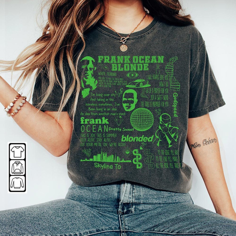 Frank Ocean Doodle Art Shirt, Frank Ocean Blonded Sweatshirt, Channel Orange Vintage Lyric Album Song Rap Retro Unisex Gifts For FanDa2404CT - 1.jpg