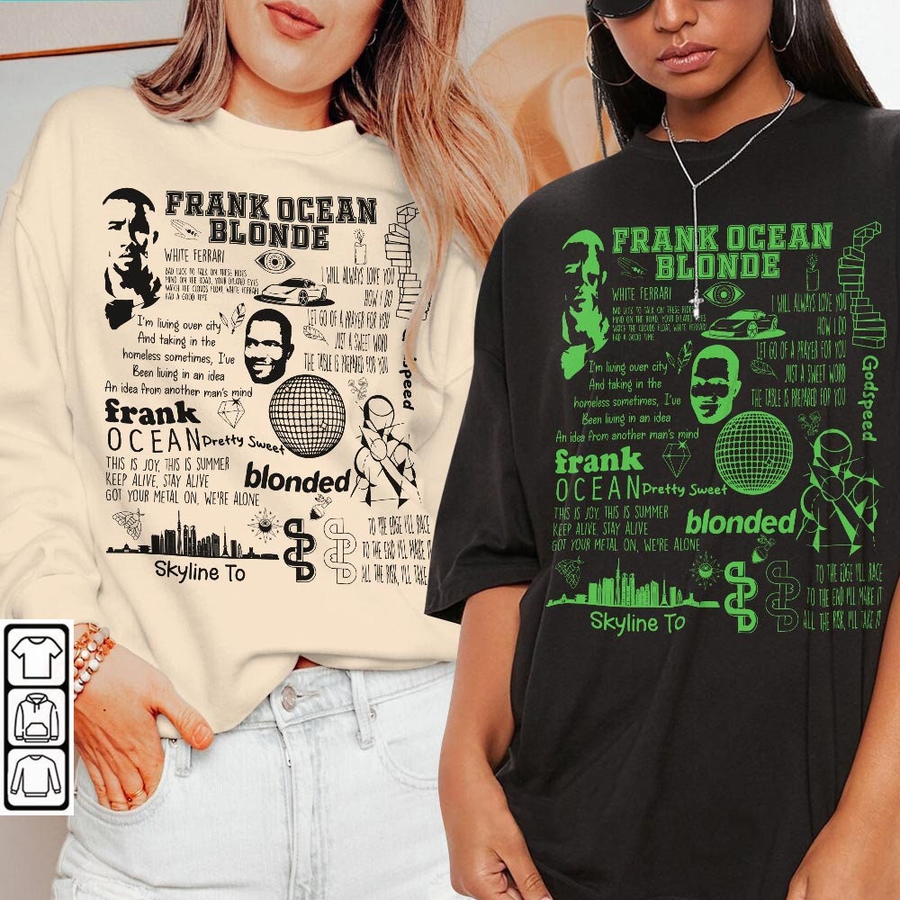 Frank Ocean Doodle Art Shirt, Frank Ocean Blonded Sweatshirt, Channel Orange Vintage Lyric Album Song Rap Retro Unisex Gifts For FanDa2404CT - 2.jpg
