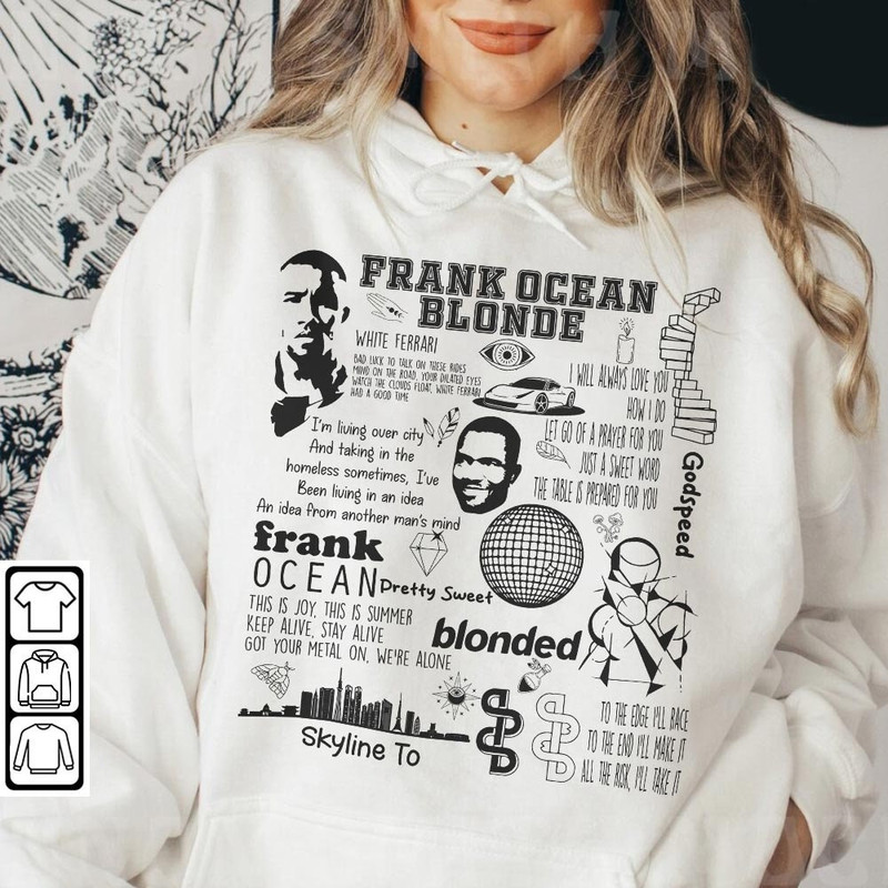 Frank Ocean Doodle Art Shirt, Frank Ocean Blonded Sweatshirt, Channel Orange Vintage Lyric Album Song Rap Retro Unisex Gifts For FanDa2404CT - 4.jpg