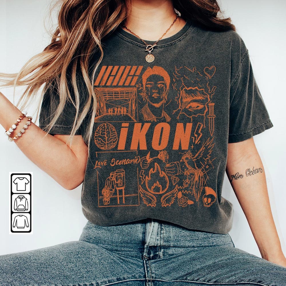 Ikon Kpop Doodle Art, Vintage Ikon Merch Tee Graphic Album Lyric Art Sweatshirt Hoodie, Retro Ikon Tour 2023 DA2706DT V1 - 2.jpg