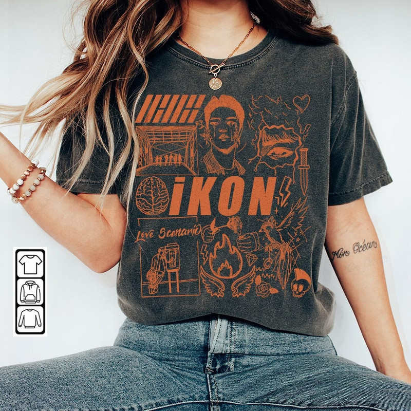 Ikon Kpop Doodle Art, Vintage Ikon Merch Tee Graphic Album Lyric Art Sweatshirt Hoodie, Retro Ikon Tour 2023 DA2706DT V1 - 2.jpg